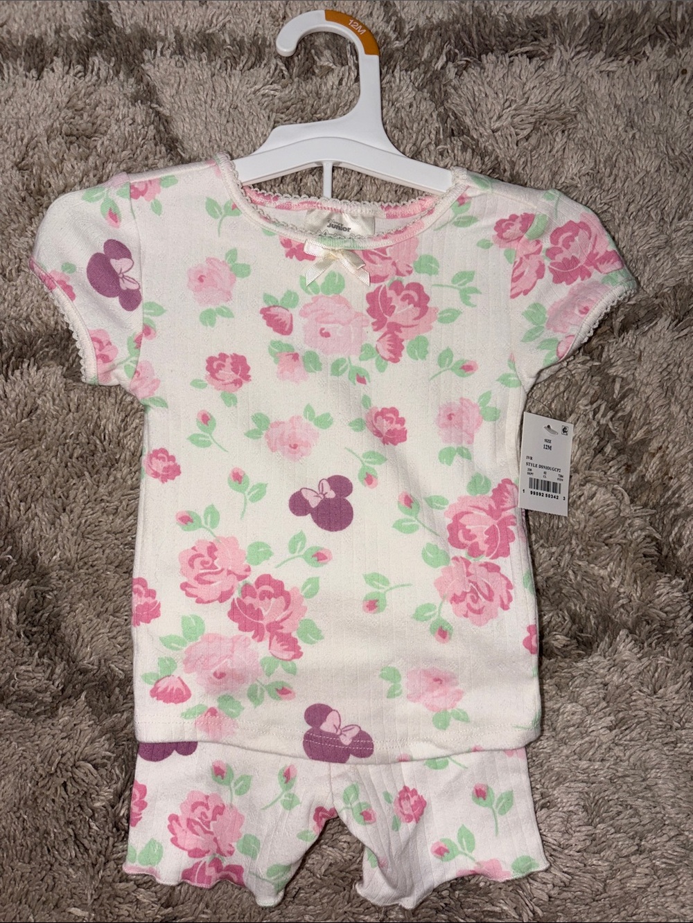 Disney Pink Floral Short Pajama Set with Purple Accents